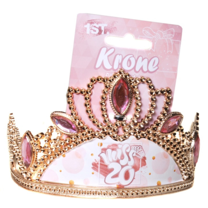 Udo Schmidt Krone Miss 20 Einheitsgröße aus Kunststoff elegante Geburtstagskrone für junge Damen